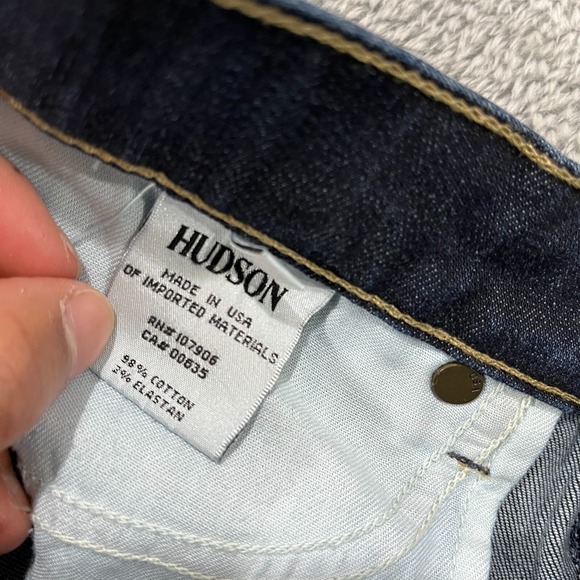 Hudson Jeans Womens 27 Blue Skinny Cuffed Ankle Low Rise Y2K Distressed USA Made - Picture 5 of 13